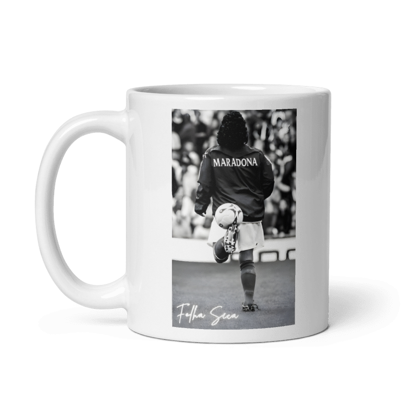 Taza blanca brillante Maradona